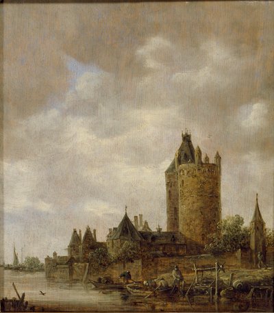 Un Castello vicino a un Fiume da Jan van Goyen