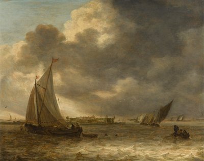 Un paesaggio fluviale con velieri da Jan van Goyen