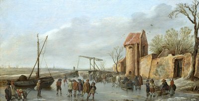 Una scena sul ghiaccio da Jan van Goyen