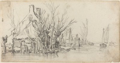 Cottage lungo un fiume da Jan van Goyen