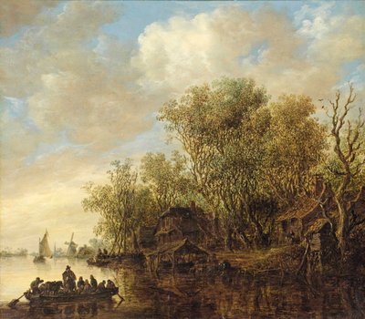 Paesaggio fluviale con traghetto da Jan van Goyen