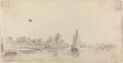 Barca a vela su un estuario da Jan van Goyen