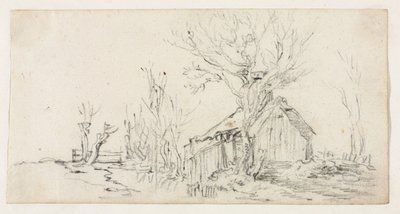 Schizzo di paesaggio con cottage da Jan van Goyen