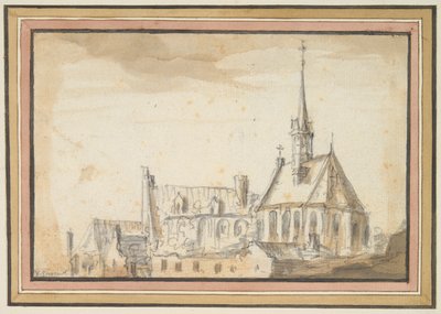 Veduta di una chiesa e altri edifici da Jan van Goyen