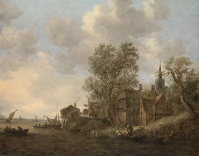 Veduta di una città su un fiume da Jan van Goyen