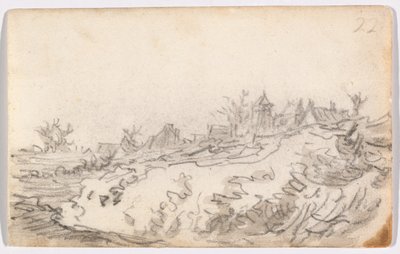 Villaggio sulla collina soleggiata da Jan van Goyen
