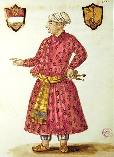 Antonio Manunzio nella regione Mughal da Jan van Grevenbroeck