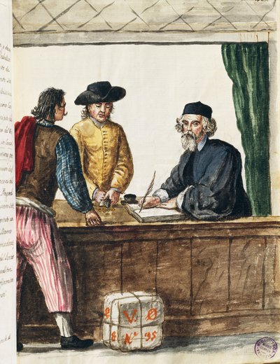Mercante distinto, illustrazione da Libro illustrato dei costumi veneziani, di Jan Grevenbroeck da Jan van Grevenbroeck