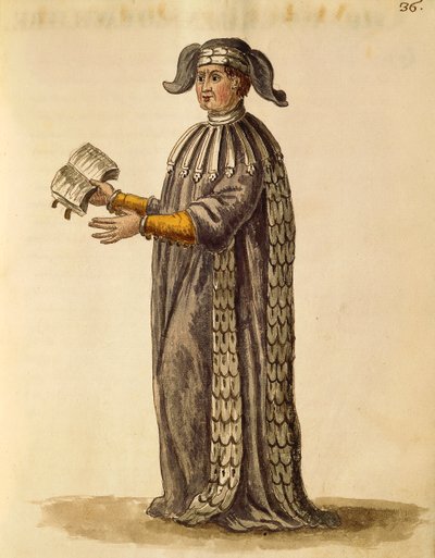 Abito del dottore, Gli Abiti de Veneziani, da libro illustrato di costumi da Jan van Grevenbroeck