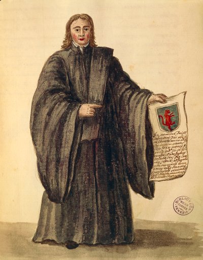 Gran Cancelliere della città di Chioggia, Gli Abiti de Veneziani, da libro illustrato di costumi da Jan van Grevenbroeck