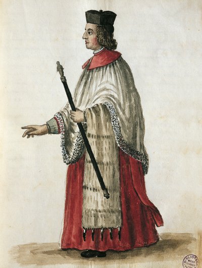 Maestro di cerimonie nella Chiesa di San Marco, da I costumi dei veneziani di Giovanni di Grevembroch da Jan van Grevenbroeck