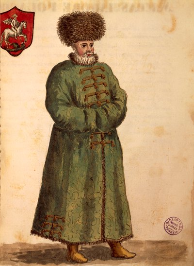 Ambasciatore moscovita, Gli Abiti de Veneziani, da libro illustrato di costumi da Jan van Grevenbroeck