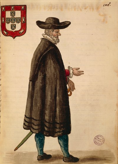 Ambasciatore portoghese, Gli Abiti de Veneziani, da libro illustrato di costumi da Jan van Grevenbroeck