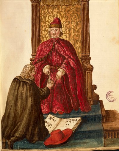Dignitario della Repubblica che giura fedeltà al Doge veneziano, Gli Abiti de Veneziani, da libro illustrato di costumi da Jan van Grevenbroeck
