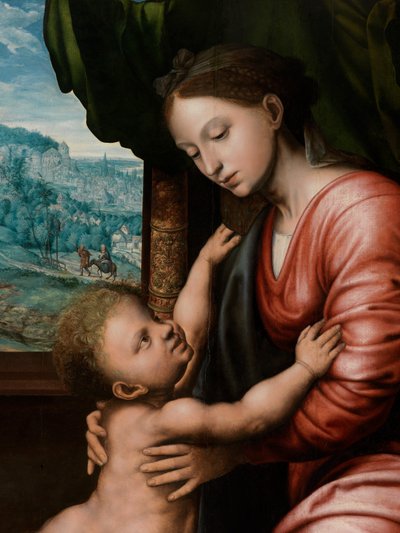 (dettaglio) della Vergine con Bambino da Jan van Hemessen