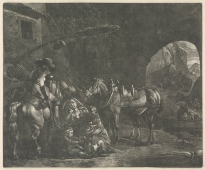 La madre dei due bambini da Jan van Huchtenburg