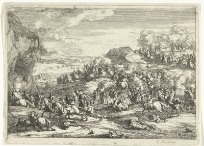 Paesaggio con combattimento di cavalieri da Jan van Huchtenburg