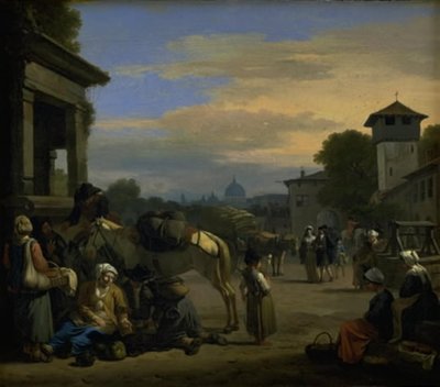 Scena di strada a Roma da Jan van Huchtenburg
