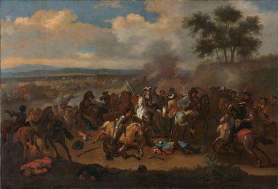 La battaglia del Boyne, Irlanda, tra i re Giacomo II e Guglielmo III, 12 luglio 1690 da Jan van Huchtenburg