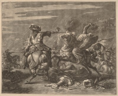 Un cavaliere che spara a un turco dal suo cavallo da Jan van Huchtenburgh