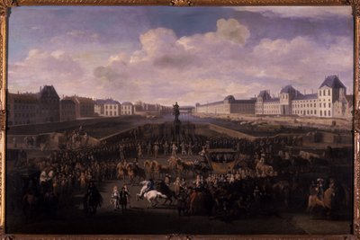 Luigi XIV che si avvicina al Pont Neuf, Parigi, 1674 da Jan van Huchtenburgh