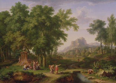 Paesaggio arcadico con un busto di Flora, 1724-25 (coppia a 68872) da Jan van Huysum
