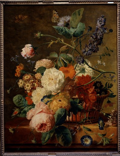Cesto di fiori con farfalle da Jan van Huysum