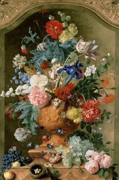 Fiori in un vaso di terracotta, 1736 da Jan van Huysum