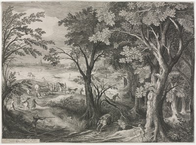 Paesaggio con viaggiatori attaccati da una banda di ladri da Jan van Londerseel