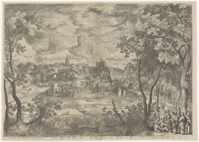 Paesaggio con Cristo che scaccia un demone da un uomo muto da Jan van Londerseel