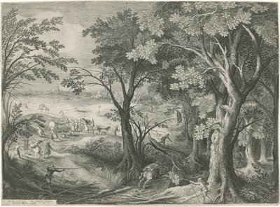 Briganti assaltano viaggiatori in un paesaggio da Jan van Londerseel