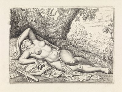 Diana dormiente in un paesaggio da Jan van Neck