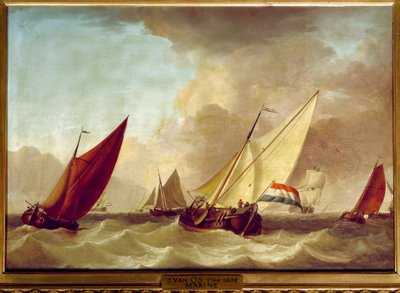 Marina. Dipinto di Jan van Os (1744-1808) XVIII secolo. Dim. 0,52x0,73 m da Jan van Os