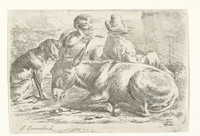 Due conducenti di asini a riposo da Jan van Ossenbeeck