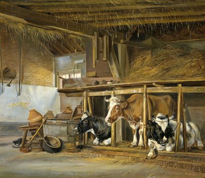 Mucche in una stalla da Jan van Ravenswaay