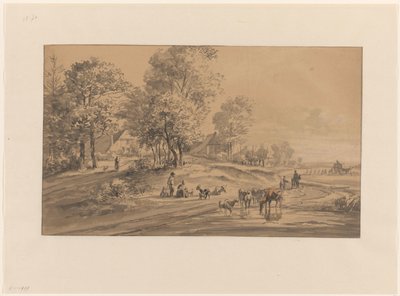 Paesaggio con contadini e bestiame da Jan van Ravenswaay