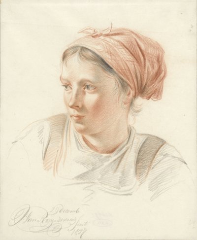 Ritratto di giovane donna, tre quarti a sinistra da Jan van Ravenswaay