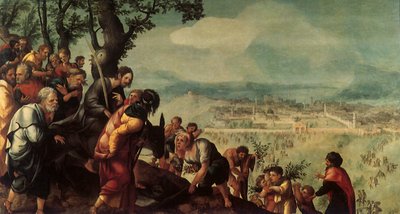 Ingresso di Cristo a Gerusalemme, pannello centrale di un trittico, c.1526 da Jan van Scorel