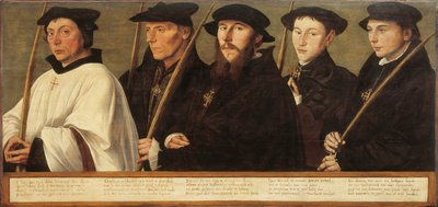 Cinque membri della Confraternita di Gerusalemme di Utrecht, ca 1541 da Jan van Scorel
