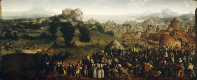 Paesaggio con torneo e cacciatori da Jan van Scorel