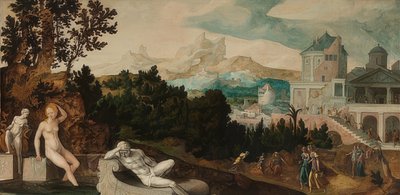 Paesaggio con Betsabea da Jan van Scorel