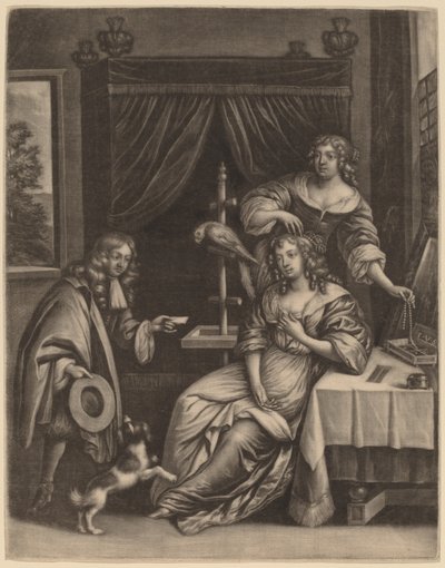 Ragazzo che consegna una lettera a una donna da Jan van Somer