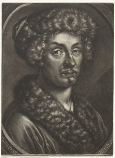Ritratto di un uomo con un cappello di pelliccia da Jan van Somer