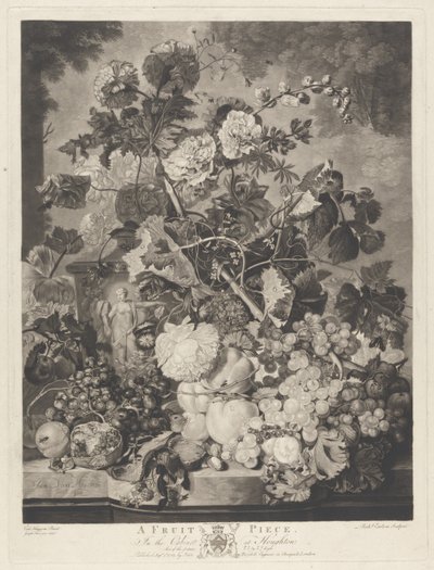 Un pezzo di frutta, inciso da Richard Earlom, 1781 da Jan van after Huysum