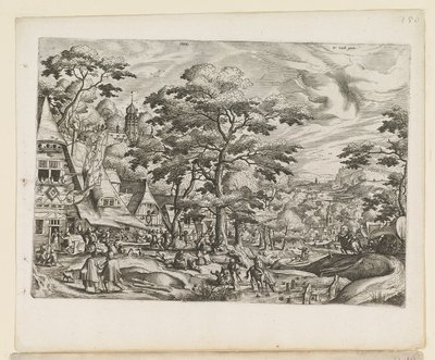 Paesaggio con scena di villaggio da Jan van and Doetechum Lucas van and Bol Hans Doetechum the elder