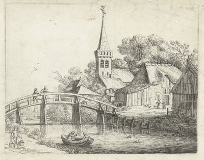 Paesaggio con ponte di legno da Jan van de Cappelle