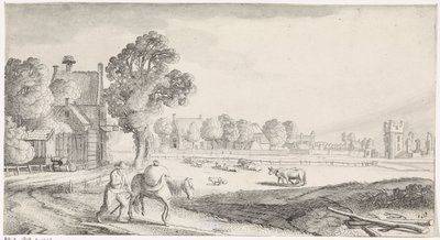 Contadino con cavallo da soma su una strada di campagna da Jan van de Velde (II)