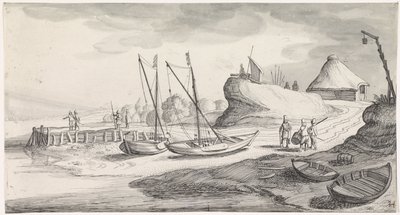 Barche su una riva del fiume da Jan van de Velde (II)