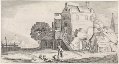 Tre figure che conversano presso una locanda da Jan van de Velde (II)