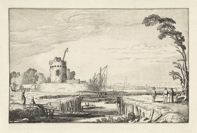 Figure presso un porto e una torre da Jan van de Velde (II)